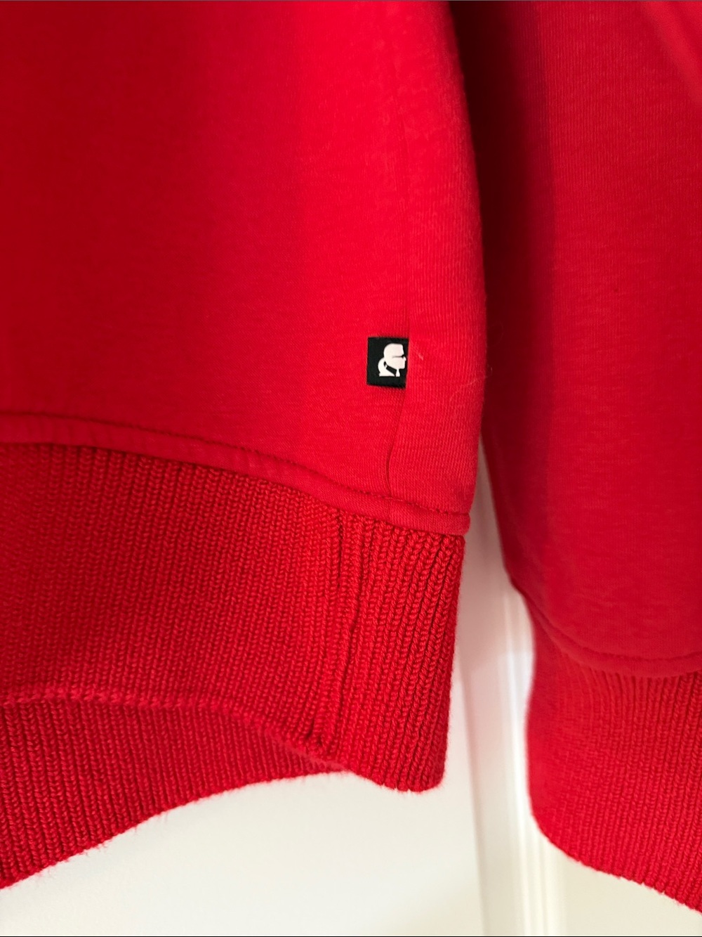 Karl Lagerfeld Red Crewneck Sweatshirt with Crest and Shoulder Buttons - Picture 6 of 11